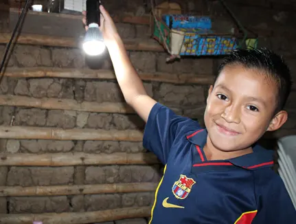 2019, El Salvador boy and his family equiped with solar elctricity